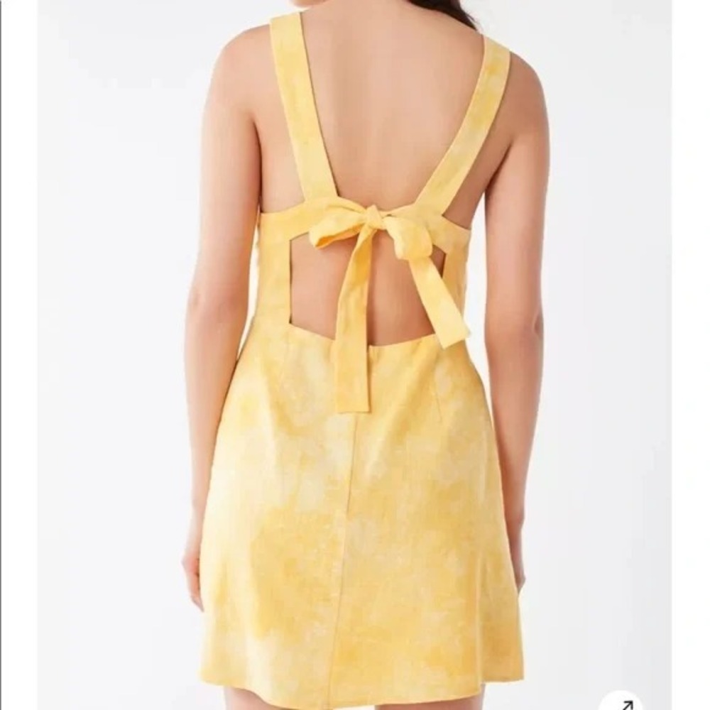 Urban Outfitters‎ UO Tie Dye Linen Yellow Mini Dress Sz S